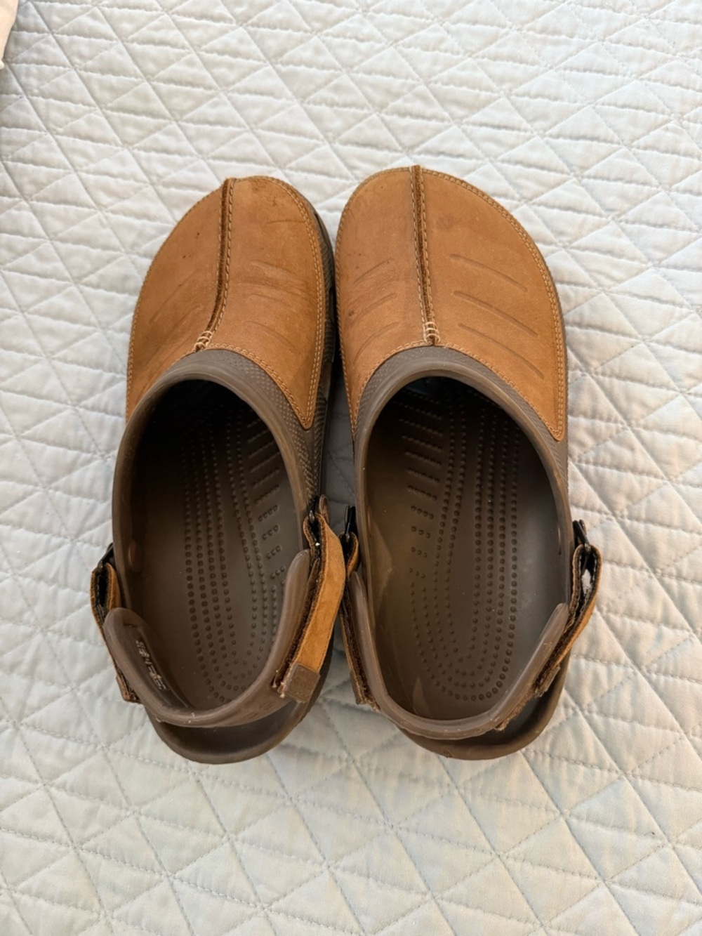 CROCS Yukon Vista II Slip-On Clogs in Brown and Tan Suede